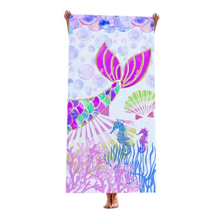 Double Sides Oversized Microfiber Beach Towel for Adult, Quick Drying Pool Towel for Swimming, Sports, Beach, Gym-Sunset