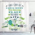 thumbnail image 1 of Ambesonne Fitness Shower Curtain, Body is Only Place to Live, 69"Wx84"L, Multicolor, 1 of 3