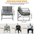 thumbnail image 4 of Modern Comfy Accent Chair – Upholstered Lounge Armchair with Metal Frame, Removable Shredded Foam Cushion, Stylish Single Sofa for Living Room, Bedroom or Balcony, Linen | Light Gray, 4 of 7