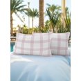 thumbnail image 4 of Outdoor Pillows Waterproof, Red Buffalo Plaid Throw Pillows with Inserts Included, Farmhouse Checkered Watercolor Indoor Outdoor Decorative Lumbar Pillow for Bed/Couch/Patio 12"x20", 2Pcs, 4 of 8