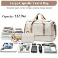 thumbnail image 2 of SYCNB Large Travel Duffel Bag, Weekender Overnight Bag for Women, Gym Tote Bag with Shoe Compartment & Toiletry Bag, Carry-On Weekend Bag for Women with Wet Pocket for Travel Business, Beige Brown, 2 of 7