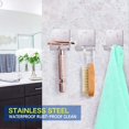 thumbnail image 3 of (2 Pack)Self Adhesive Stainless Steel Heavy Duty Utility Storage Hook,Shower Hook for Razor,Bathroom Kitchen Organizer for Plug Robe Towel Loofah Bathrobe Coat, 3 of 7