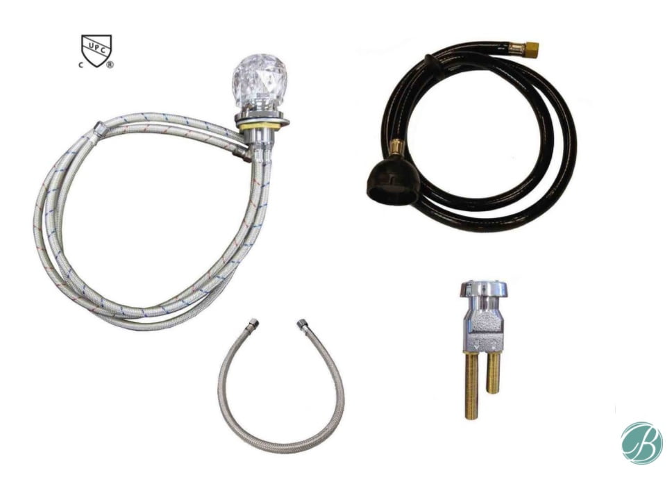 UPC Certified Salon Shampoo Bowl Faucet with Crystal Handle, Sprayer