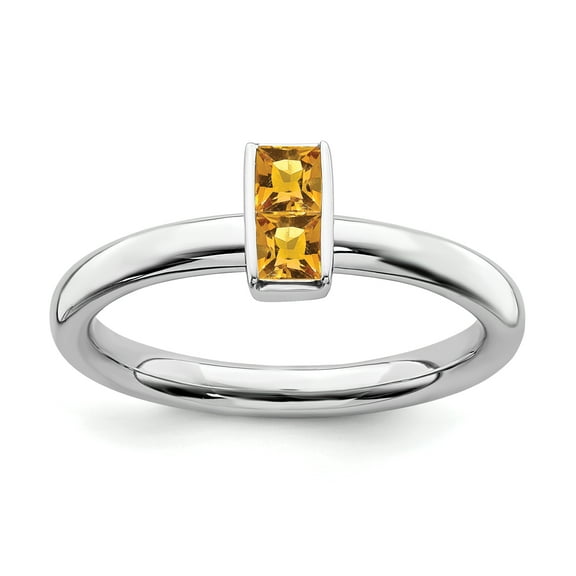Sterling Silver Stackable Expressions Citrine Ring