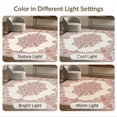 thumbnail image 7 of ODIKA 8'x10' Washable Area Rug Pink Symmetrical Vintage Decorative Faded Botanical Tug for Living Room, Under Sectional, Family , Durable, Non-Slip, 7 of 7