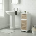 thumbnail image 3 of Evideco Stockholm Storage Cabinet with Vented Door and Drawer, White and Oak Finish, 3 of 9