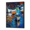 thumbnail image 3 of Designart 'Boats During Warm Sunset Resting On The Water X' Nautical & Coastal Framed Canvas Wall Art Print, 3 of 5