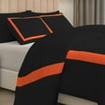 thumbnail image 5 of DNG Creations 1 Piece Full Black And Orange Border Line Pattern Duvet Cover - 100% Egyptian Cotton, 800 Thread Count ( Oversized Queen ), 5 of 5