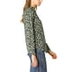 thumbnail image 4 of Camisa de mujer de botones INSPIRE CHIC con estampado floral, de manga larga, cuello de punta, top de oficina, talla XL, verde oscuro, 4 of 8