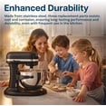 thumbnail image 2 of Stainless Steel 3-Piece Kit Attachments for KitchenAid 5.5 to 6 Quart Bowl-Lift Stand Mixers – Includes Dough Hook, 6-Wire Whip and Flat Beater – Dishwasher Safe, 2 of 6