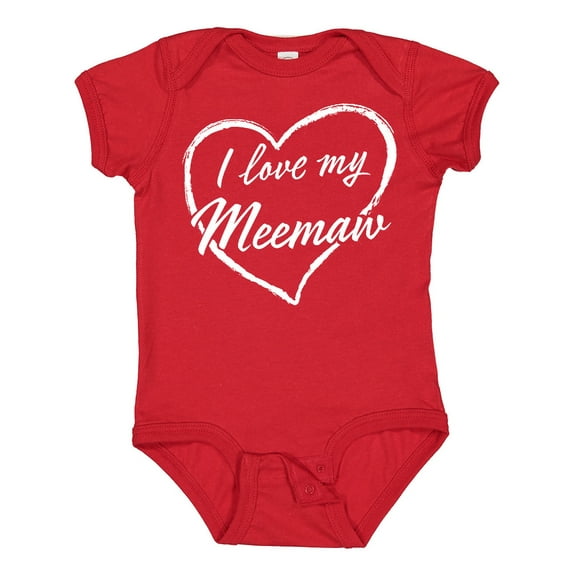 Inktastic I Love My Meemaw in White Chalk Heart Boys or Girls Baby Bodysuit