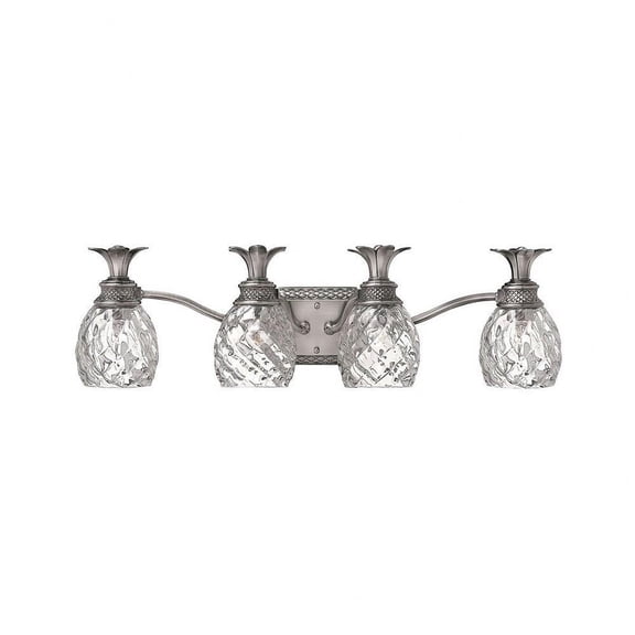 4 Light Bathroom Light Fixture in Traditional-Glam Style 29 inches Wide By 8.5 inches High-Polished Antique Nickel Finish Bailey Street Home