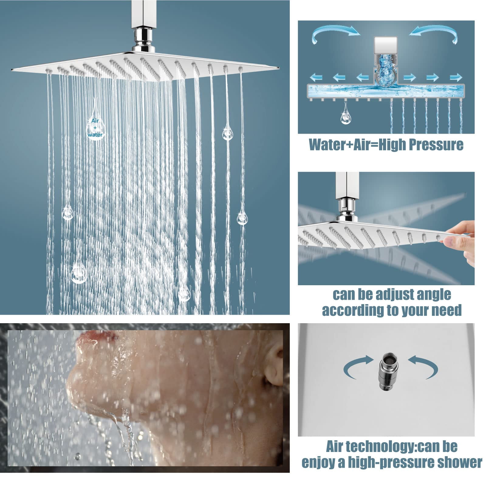 Pommeau De Douche Inox Diam.200 Chrome Poli Jet Pluie Mamoli R24630 - Salon