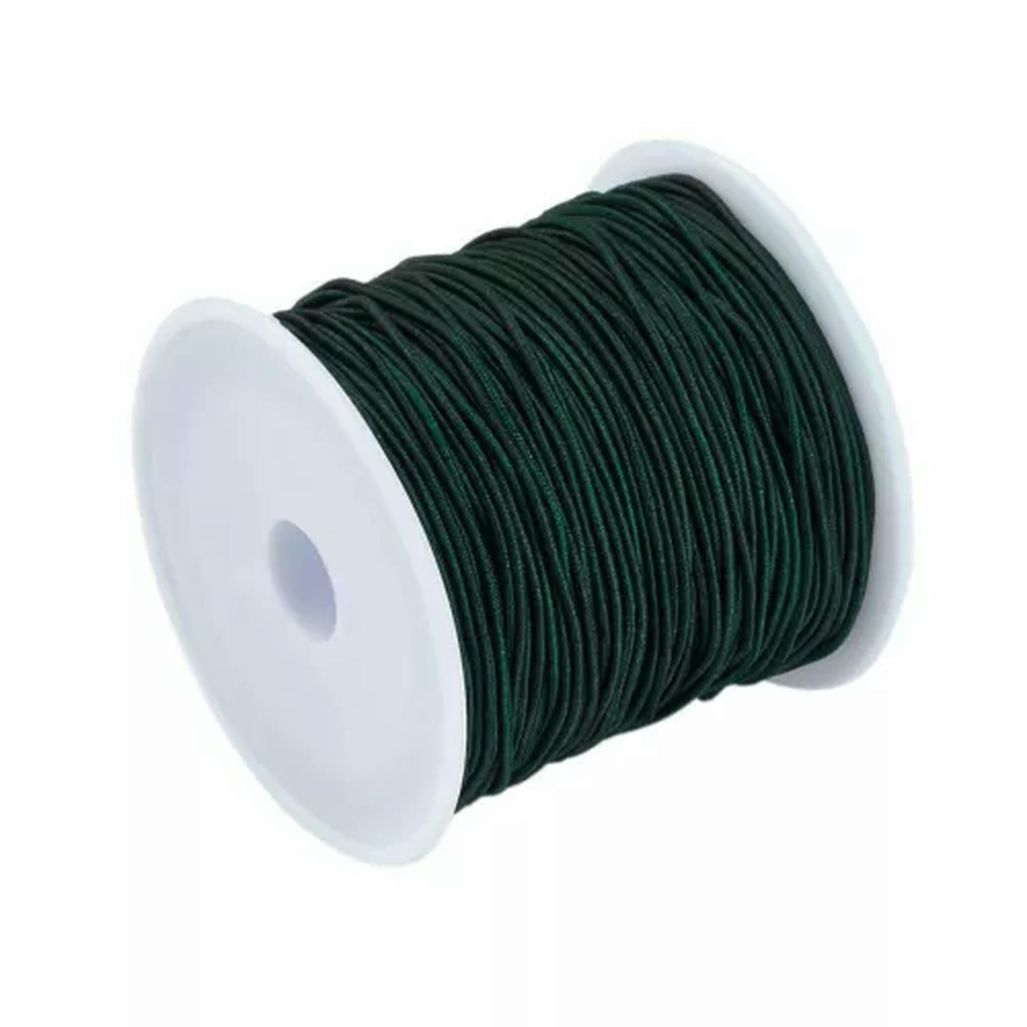 U8MO 10 Roll Elastic Fibre Cord Thread Crafting Stretch Beading String Bracelet 1mm-DarkGreen