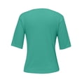 thumbnail image 4 of Soft Wool Blend V-Neck Sweater for Women 2025 Spring Fashion Short Sleeve Top Thin Knit Business Casual Pullover Green XXL, 4 of 7