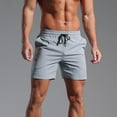 thumbnail image 6 of WAENQINLA Men's Quick Dry Beach Shorts Elastic Waist Drawstring Gym Shorts Solid Color Athletic Workout Shorts 4 Inch Blue Shorts,Size M-XL, 6 of 8