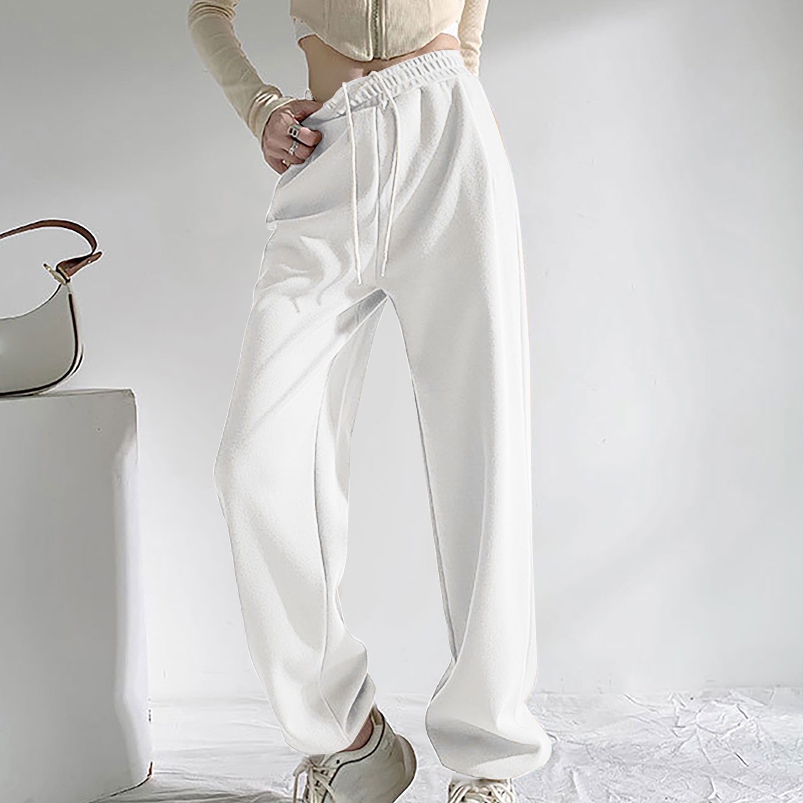 Pantalon De Survêtement Femme Grande Taille - Coupe Baggy Avec Imprimé Étoiles - Confortable Pour Yoga Et Loisirs