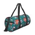 thumbnail image 3 of Xecao Medical Elements print Round Travel Duffel Bag is a foldable gym bag with an inner pocket, perfect for travel sports, 3 of 8