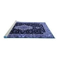 thumbnail image 2 of Ahgly Company Machine Washable Indoor Round Medallion Blue Traditional Area Rugs, 6' Round, 2 of 4
