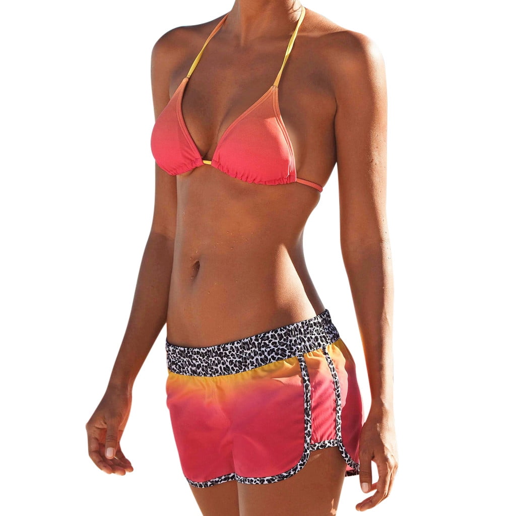 Womens Tankini Set With Boyshorts Sporty Padded Bikini Swimsuit Swimwear Bathing