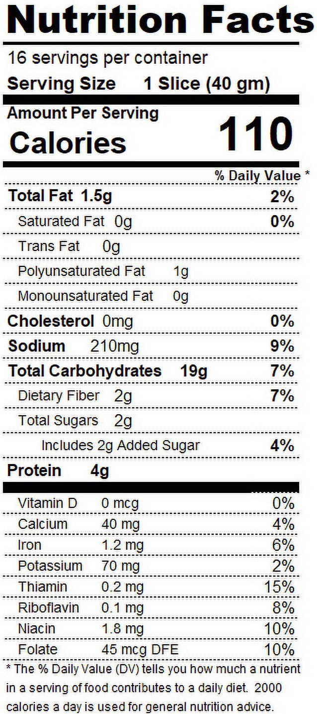 S. Rosen's 9 Grain Wheat Sliced Bread, 24 oz. Fresh Bread Loaf