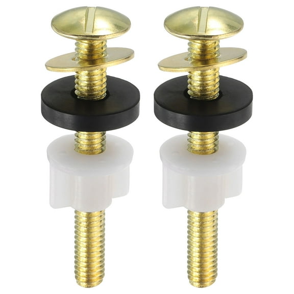 2Pack Toilet Seat Screws, Carbon Steel Toilet Seat Bolts with Nuts and Gaskets