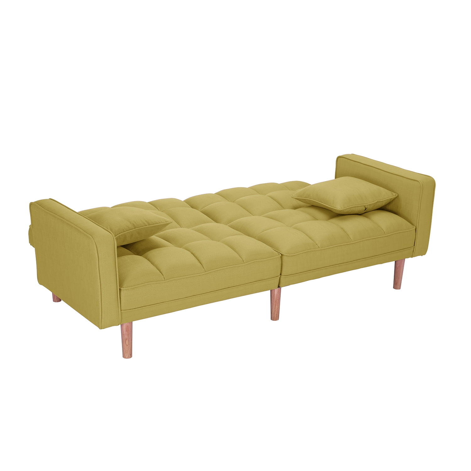 Lowestbest Modern Reclining Futon Sofa Bed, Convertible Sofa for Living Room Leisure, Yellow Lowestbest Modern Reclining Futon Sofa Bed, Convertible Sofa for Living Room Leisure, Yellow