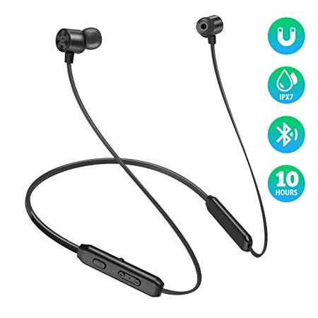 EVIO Bluetooth Headphones, Best Sports Wireless Bluetooth 5.0 Hi-Fi Stereo Deep Bass Earbuds, IPX7 Waterproof & 10 Hrs (Top Ten Best In Ear Headphones)