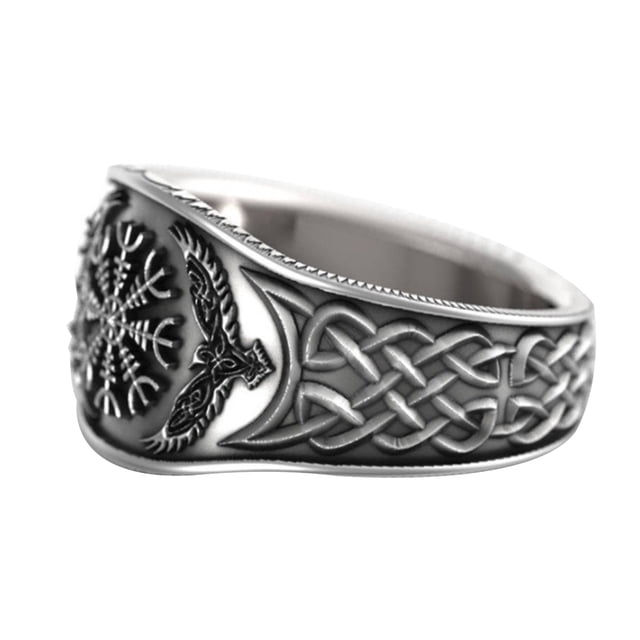 Qarigey Anillo Graffiti mitología vikingo celta moda Retro anillos de dedo resistente joyería impermeable hombres regalo adulto Festival Ropa, zapatos y accesorios Miscelánea 9 tamaño Qarigey AP016440-03