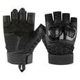thumbnail image 1 of Half Finger Touchscreen Motorcycle Gloves, Non-Slip Outdoor Riding Gloves, Breathable Material, Unisex Design, For Motocross Racing, Durable Leather, Weatherproof, Street Riding Gear Akmoler, 1 of 8