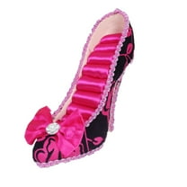 H-pink Flower Dress Shoe Ring Jewelry Holder Organizer High Heel M162-C1