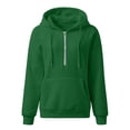 thumbnail image 4 of Daznico Women's Half Zip Hoodie Sweatshirt Oversized Long Sleeve with Kangaroo Pocket Soft Lightweight Athleisure Top for Wear,XL, 4 of 4