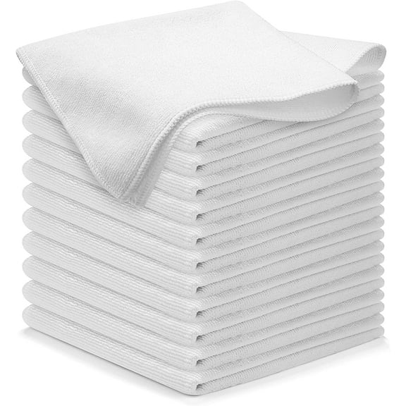 Microfiber Cleaning Cloth Grey - 50 Pcs (12.5"x12.5") - High Performance - 1200 Washes, Ultra Absorbent Microfiber Towel Weave Grime & Liquid for Streak-Free Mirror Shine - Car Washing Cloth