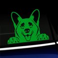 thumbnail image 1 of Peeking Corgi - Vinyl Car Decal - Choose Color - [YELLOW GREEN], 1 of 1