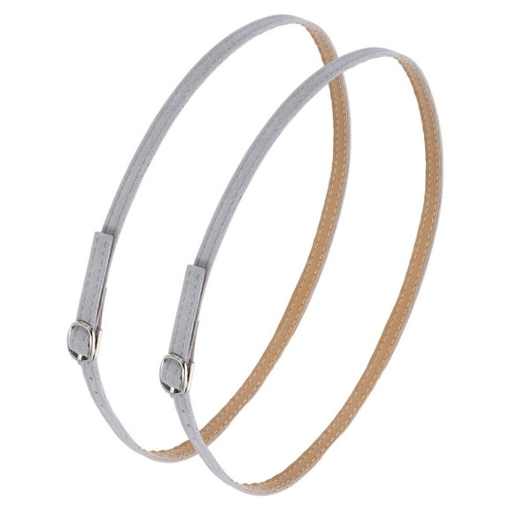 1 Pair Replacement Ankle Strap for Heels Detachable High Heels Shoe Straps Adjustable Polyester Fiber Shoe Bands, Light Gray