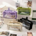 thumbnail image 2 of Monebena Pencil case Six Layer Large Capacity Pencil Case Stationery Supplies High Appearance Transparent PVC Storage Stationery Bag, 2 of 6
