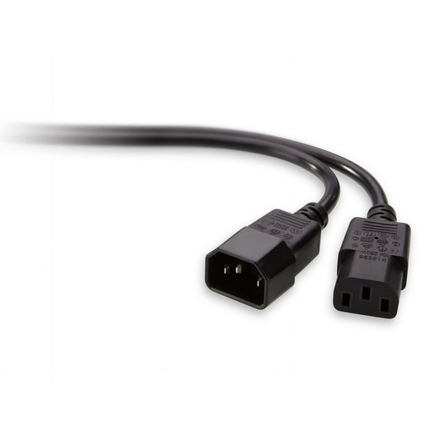 Belkin PRO Series Universal Computer-Style AC Power Extension Cable - Power extension cable - power IEC 60320 C13 to IEC 60320 C14 - 2 ft