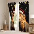 thumbnail image 3 of Manfei Cat Kitten Child Black Out Curtains, Glitter Stars Print Curtains Pack of 2 (42x63 Each), Kawaii Animal Bedroom Curtains, Curtains and Drapes Room Decor, 3 of 6