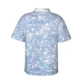 thumbnail image 4 of Xecao White Bule Glitter print Hawaiian shirt - a stylish short-sleeve button-down for men, perfect for casual beach and tropical outings., 4 of 9