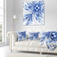 thumbnail image 3 of Designart Light Blue Fractal Flower Pattern Digital - Floral Throw Pillow - 18x18, 3 of 5