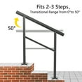 thumbnail image 4 of VEVOR Handrail Outdoor Stairs Outdoor Handrail Aluminum Fits 2-3 Steps w/ Screws, 4 of 10