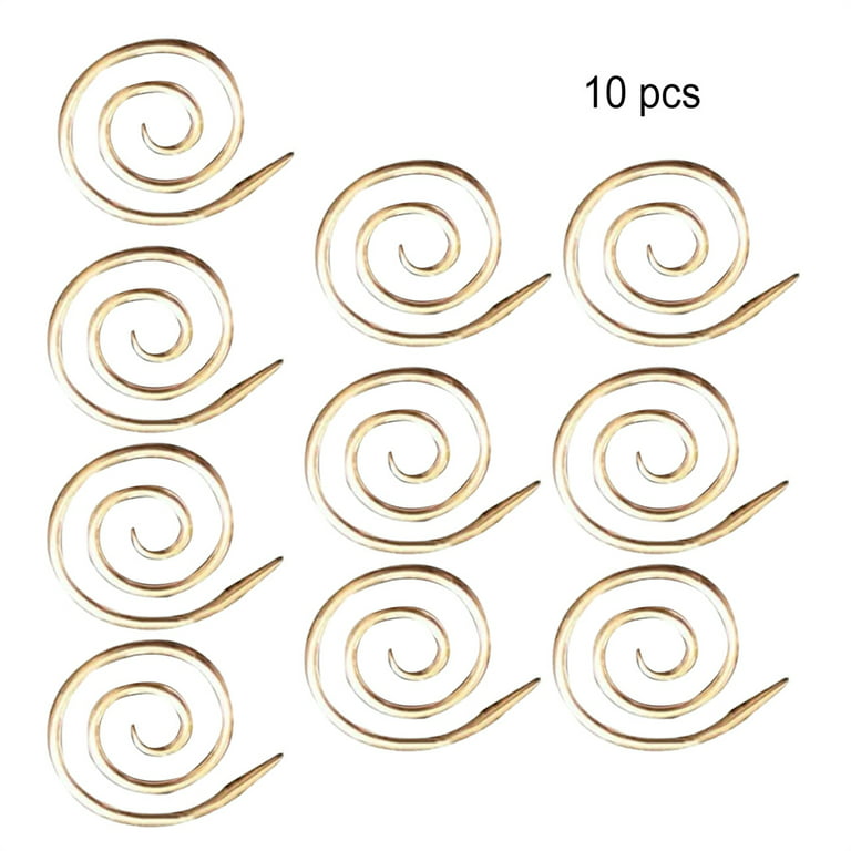6PCS Spiral Cable Knitting Needle,Stainless Steel Practical Circular  Knitting Needle Cable Needles,Handmade Knitting Tool Cable Needle Shawl Pin  for Yarn Sewing Knitting Beginners (6PCS, Gold&Silver) 