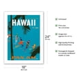 thumbnail image 2 of Jet Clippers to Hawaii - Hawaiian Surfers Linking Hands - Vintage Airline Travel Poster by Aaron Fine c.1959 - Fine Art Matte Paper Print (Unframed) 18x24in, 2 of 4