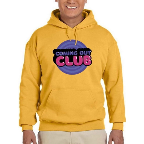 Coming Out Club Bubblegum Stamp Hoodie Men -Smartprints Designs, Male 5X-Large