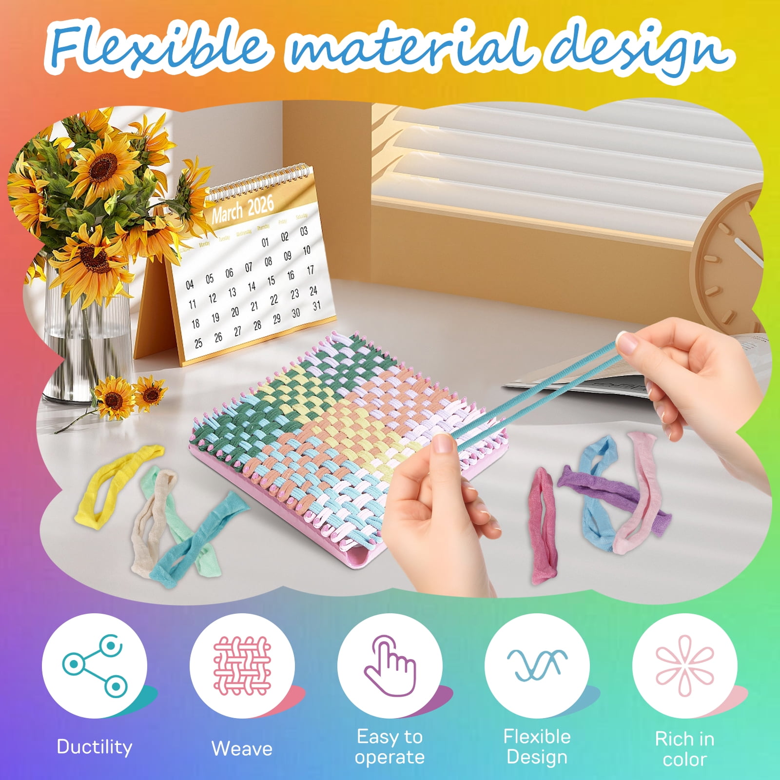 Threns 600Pcs Refill Loops for 7 inch Weaving Loom,8 Color Loom Loops for Potholder Making,Durable Nylon Craft Bands for Kids Adults DIY Projects