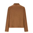 thumbnail image 3 of IMENGL Veste Zippée Décontractée en Suède à Manches Longues, Brun TG, Taille M-TG, 3 of 5