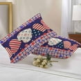 thumbnail image 2 of Waterproof Throw Pillow Covers Set of 2, 20x12 Inch Independence Day Decorative Pillowcases Outdoor Pillow Slip Cushion Covers Set for Couch Tent American Flag Star Blue Red Plaid, 2 of 7