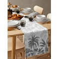 thumbnail image 3 of Table Runners 120 Inches Long Dress Scarves, Palm Trees Farmhouse Coffee/Dining/Kitchen Table Runner for Living Room, Black Grey Tropical Plants Summer Forest 13x120 Inch, 3 of 7