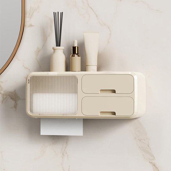 Godderr Tissue Box Home Room Toilet Perforation-Free Tissue Box 14x4x6inch