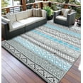 thumbnail image 2 of Geetinfly 12FT Area Rugs Outdoor Rugs Double Sided Mat Waterproof and Sun Proof Plastic Grass Carpet for Backyard Deck Picnic Blue+gray+black+White+, 2 of 8